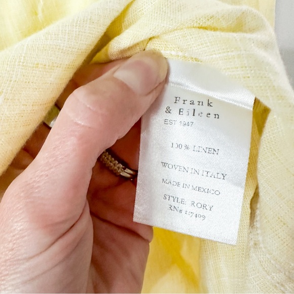 Frank & Eileen Rory Maxi Shirtdress Washed Linen Yellow Size Medium - Picture 4 of 6